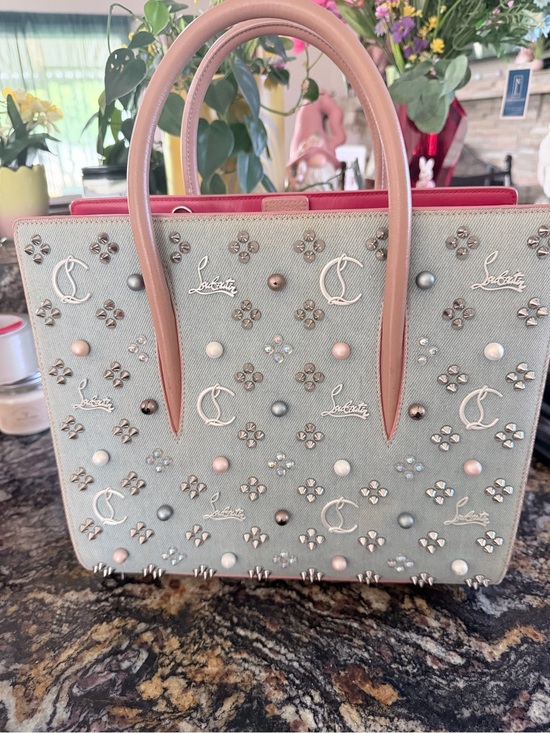 Christian Louboutin Handbags - Christian Louboutin Light Blue Denim and Leather Paloma Tote with COA